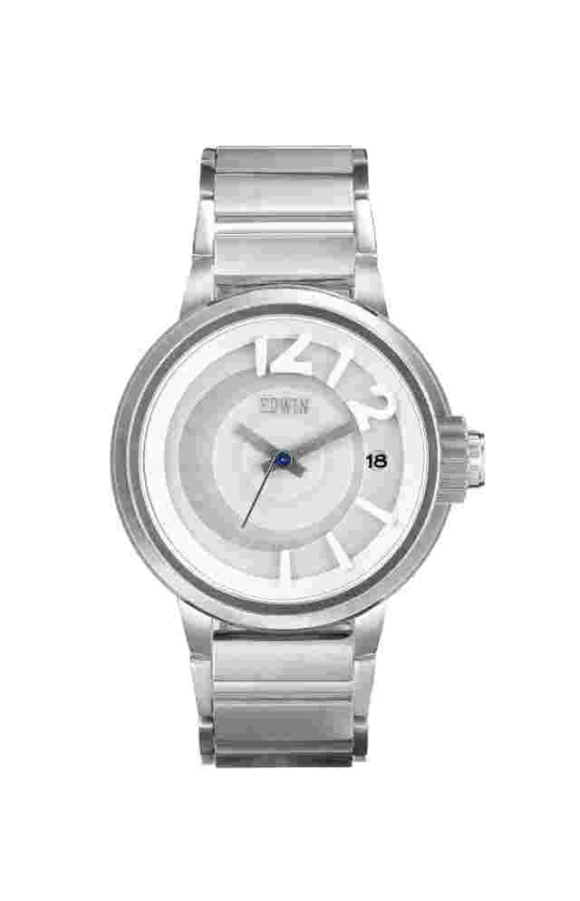Edwin EDITION Men's 3 Hand-Date Watch, Stainless Steel Case with Stainless