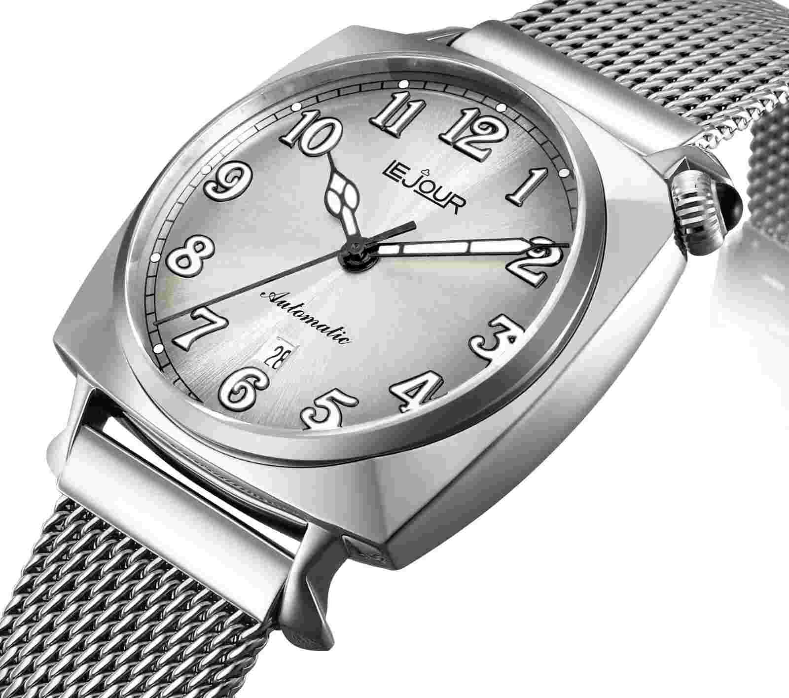 Le Jour Heritage Automatic Classic Watch Silver Sunray. Authorised Dealer