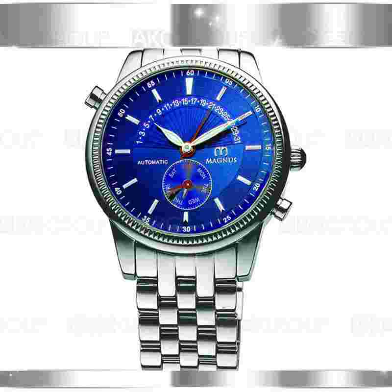 MAGNUS San Marino M102MSS41 Stainless Steel Automatic Chrome Mens Watch