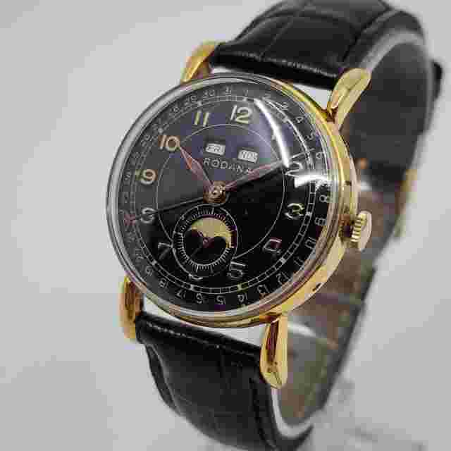 Rodana Vintage Triple Calendar Moonphase Manual Wind Watch