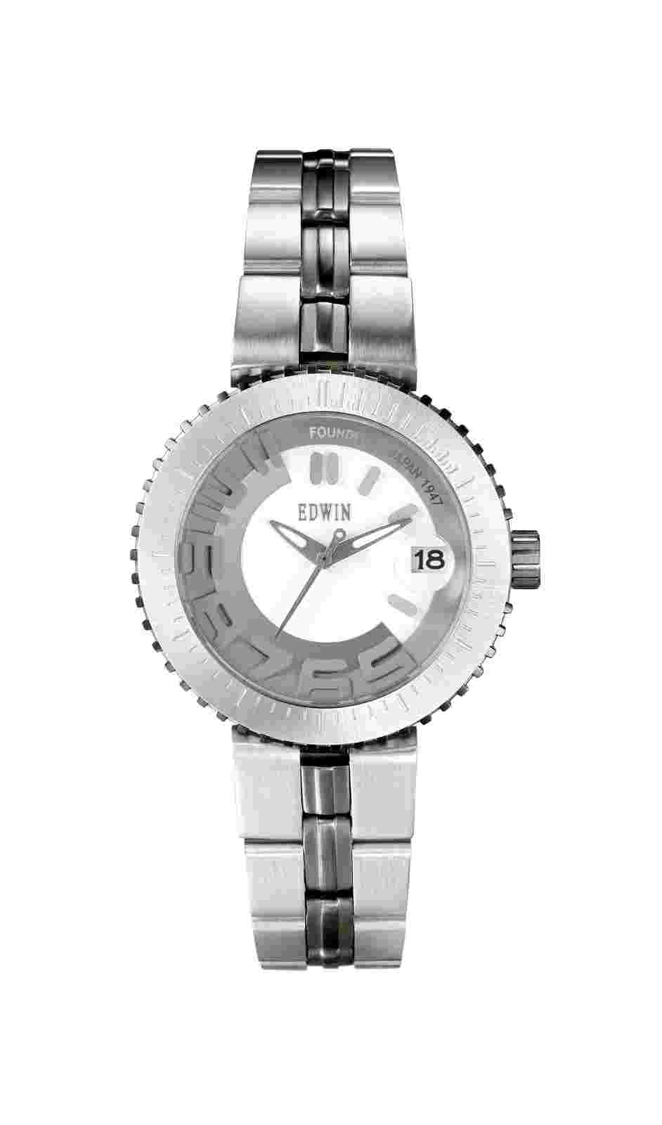 Edwin BONDED Women's 3 Hand-Date Watch, Stainless Steel Case with Stainless