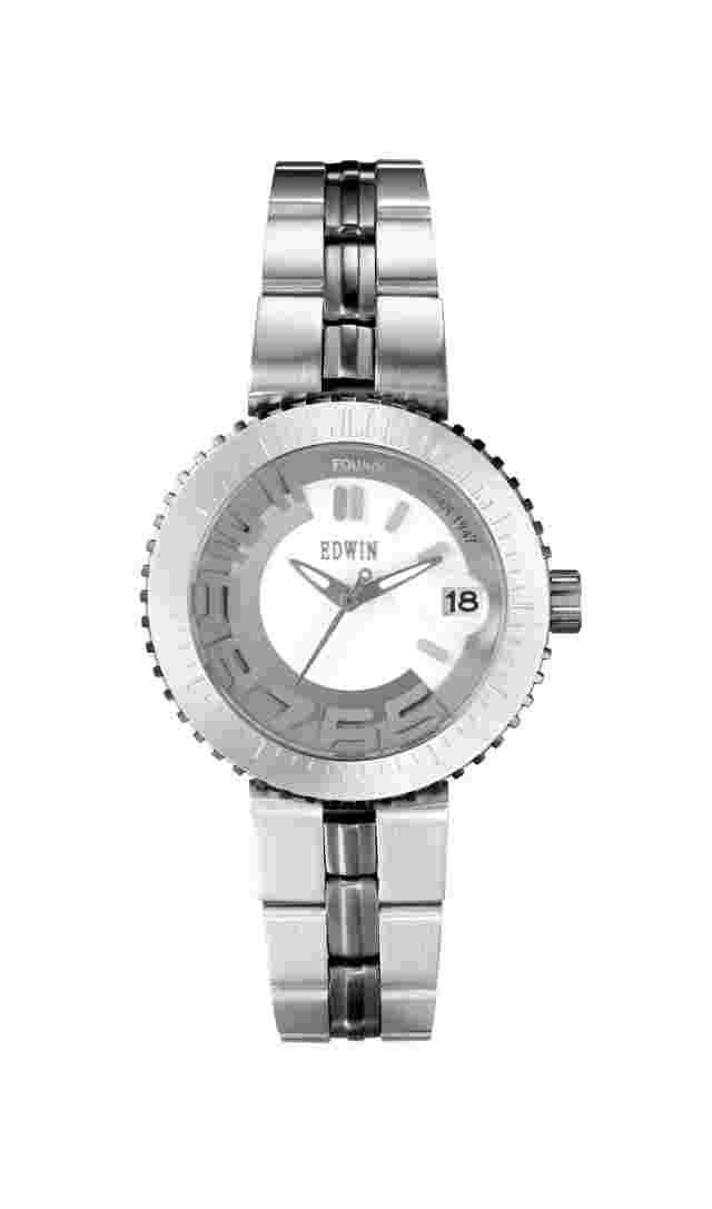Edwin BONDED Women's 3 Hand-Date Watch, Stainless Steel Case with Stainless