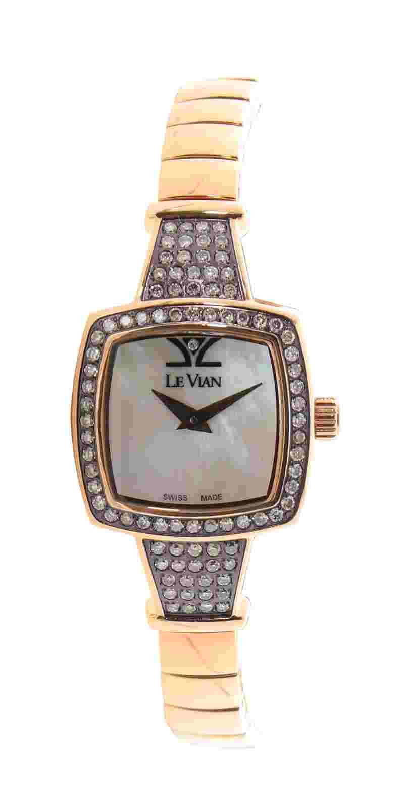 LeVian watch featuring Chocolate and Vanilla in  Stainless Steel Strap