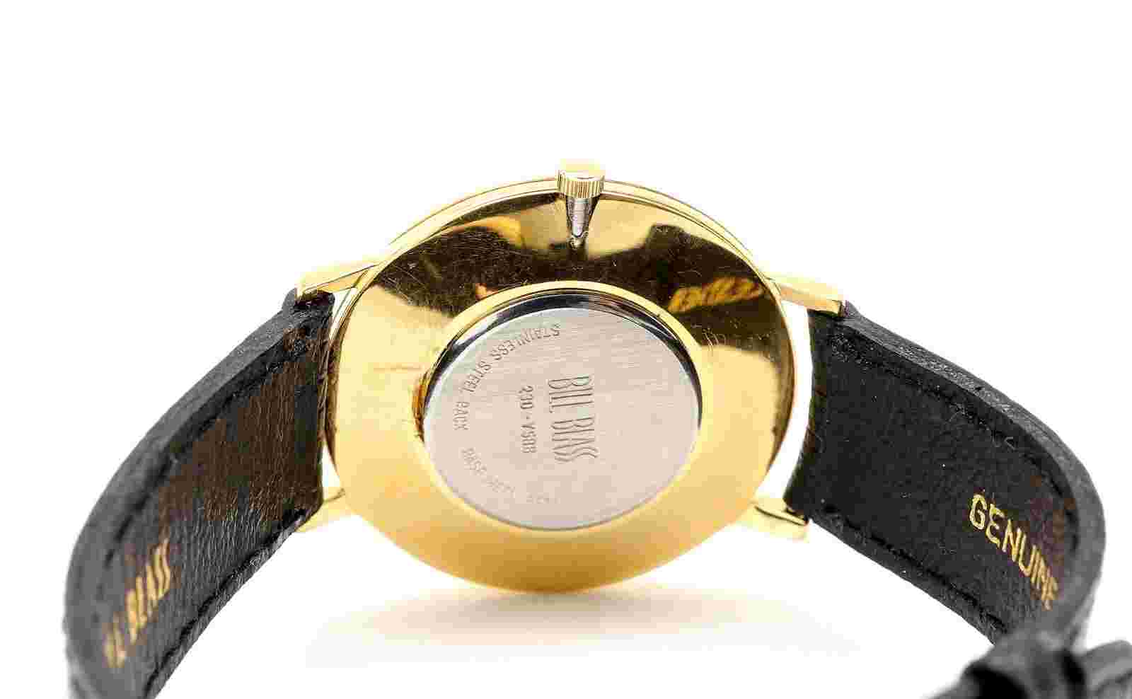 Bill Blass Black Dial Leather Band Women's Watch NEEDS Battery