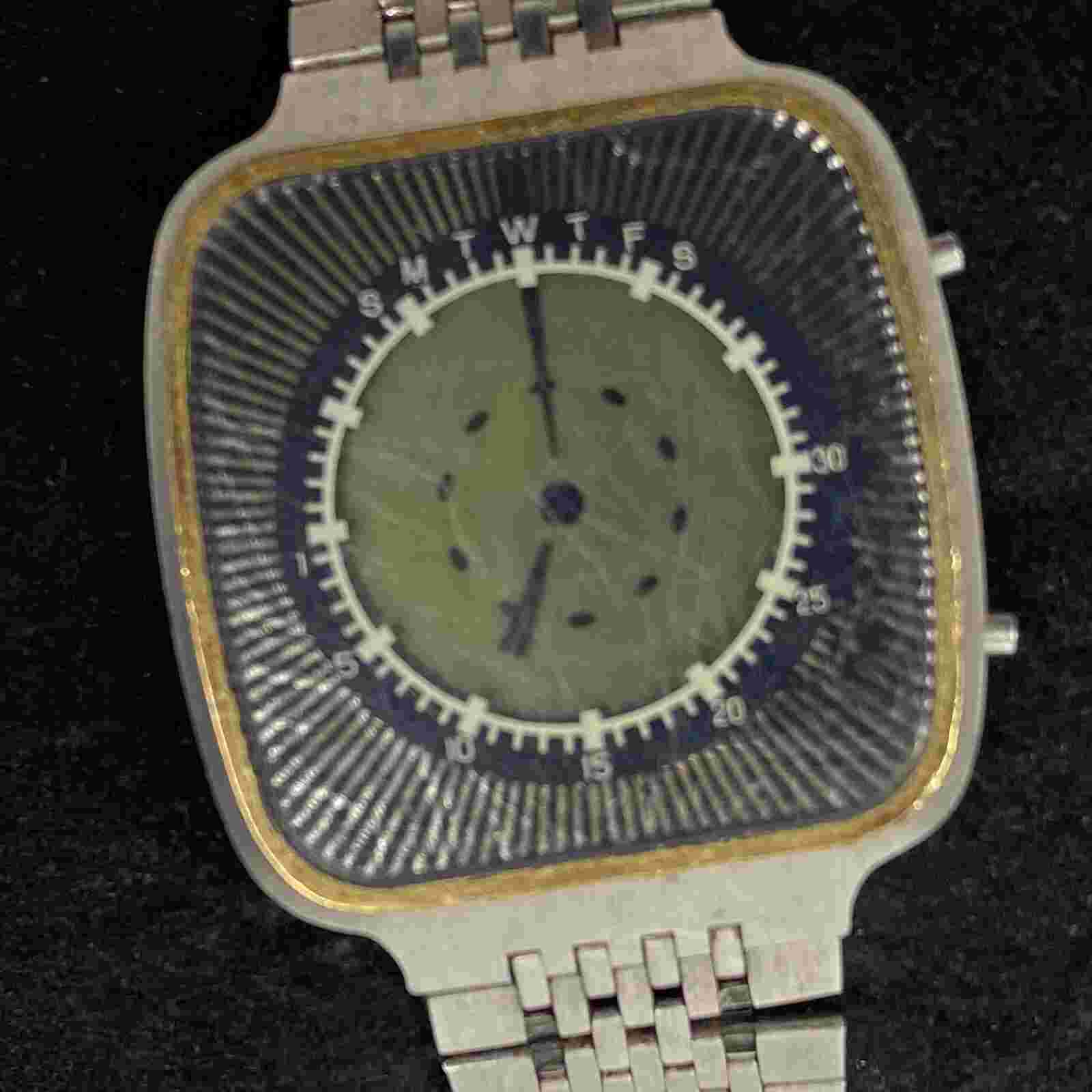 Vtg 1978 Texas Instruments TI Starbrust Digital Analog Mens Watch WORKS Video