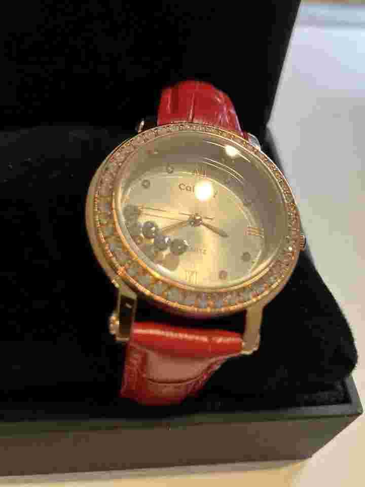 Women’s Wrist Watch With Red Leather Strap