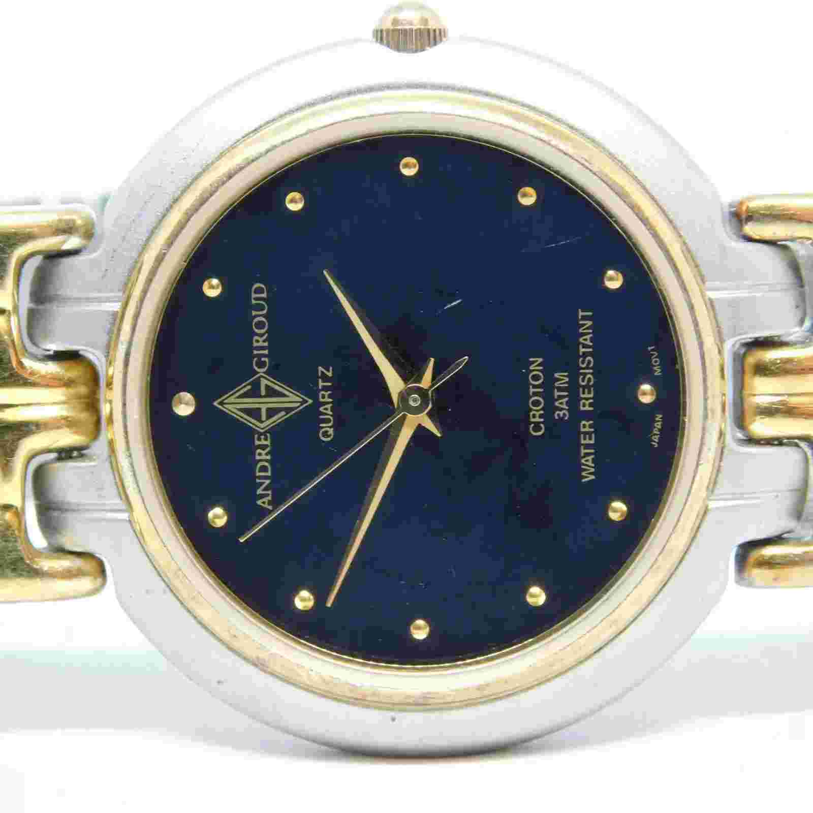 Andre Giroud by CROTON Two Tone Quartz Women's Watch Sz. 7 1/2" New Battery
