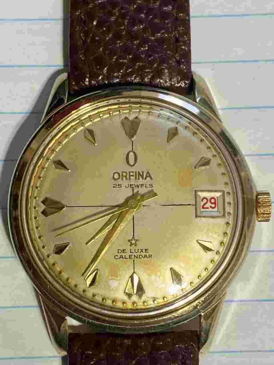Mens Automatic ORFINA ETA 1258 VINTAGE Watch Fully Serviced New Strap Never Worn