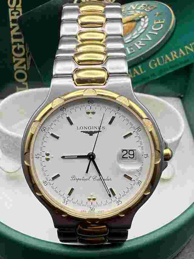 Longines Conquest Perpetual Calendar Watch 234 - 4024 W/ Box And Card