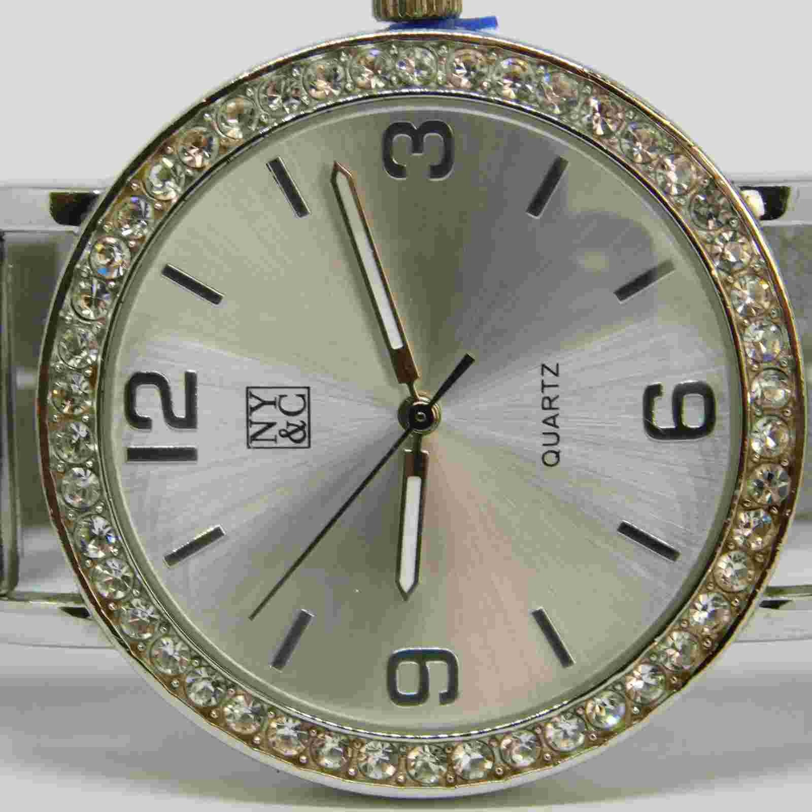 NY&C Silver Tone Mesh Band Quartz Analog Women's Watch New Battery