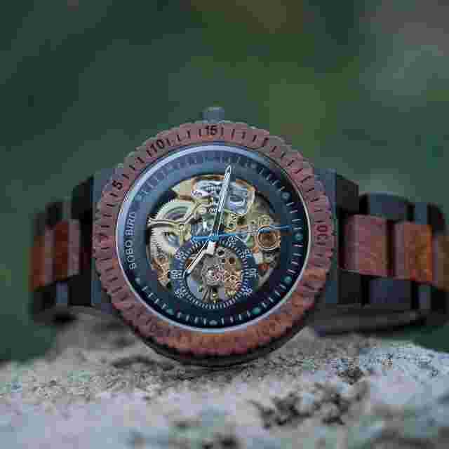 Engraved Watch | Automatic Watch | Mechanical Watch | Wood Watch | Engraved Wood