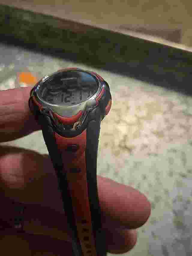 Pasnew Digital Day Date Timer Light Up Red Black Silicone Band Watch WR 3 ATM