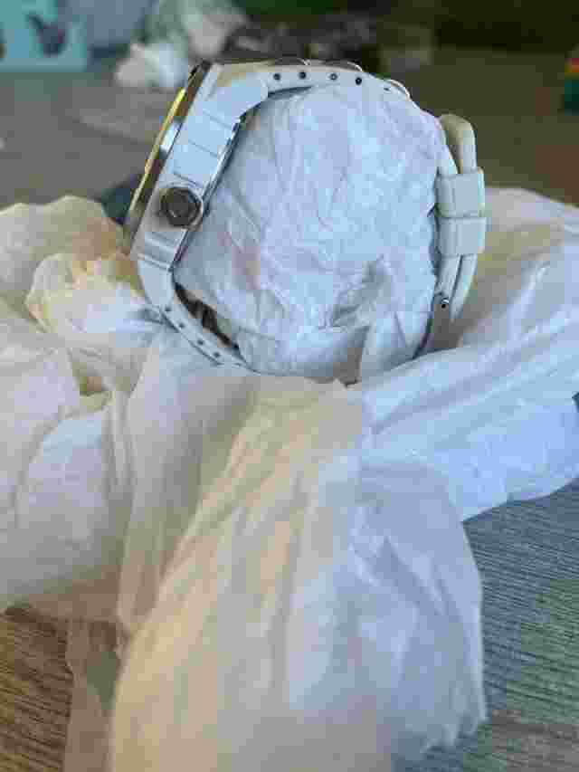 dyrberg kern oversized white watch with crystals rubber strap