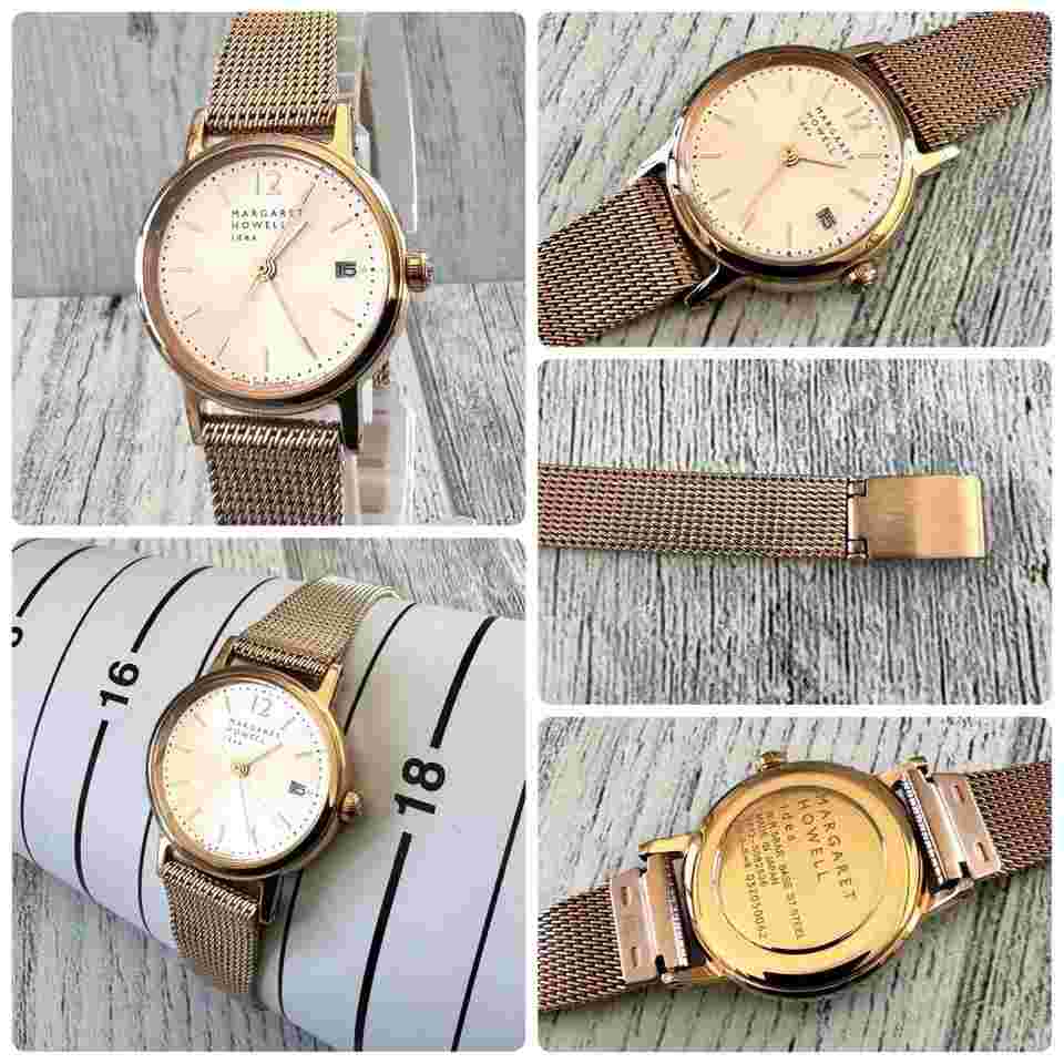 [Works OK] MARGARET HOWELL wristWristwatch pink gold round JAPAN USED