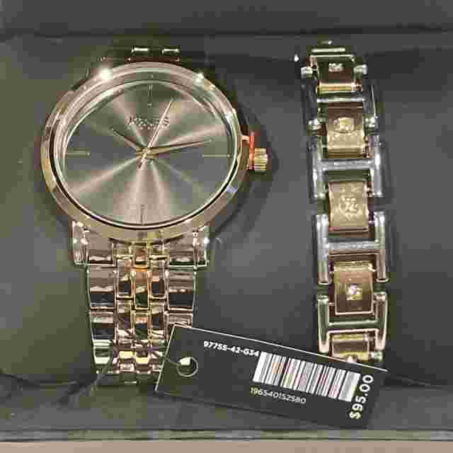 jones new york mens watch 42 MM  And bracelet  Set, Metal Alloy