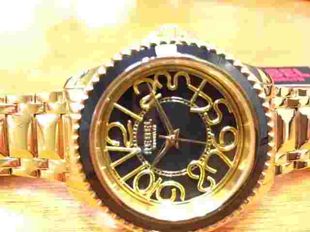 Rebel Unisex RB107-9078 Williamsburg(Steel) Black Dial Gold IP Stainless Steel