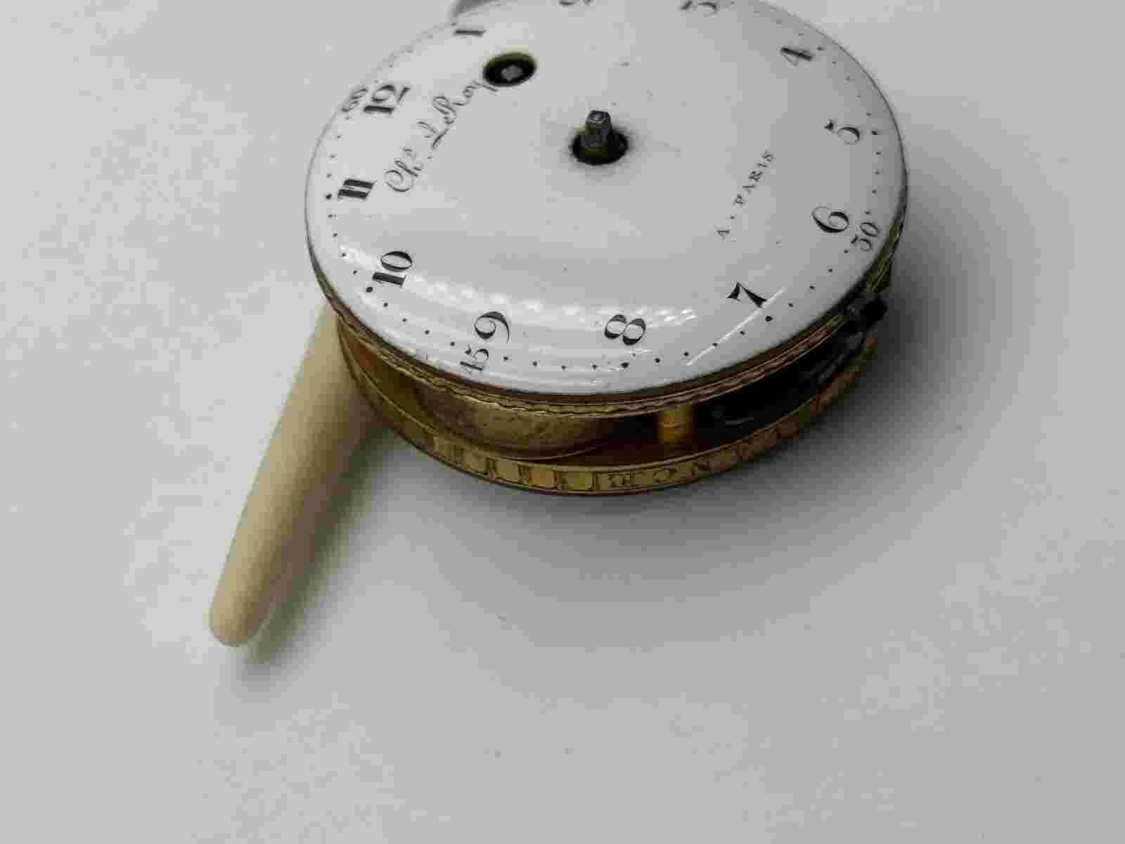 Le Roy A Paris Serpentine Chain Watch Pocket Watch Movement Rare Ultra 37.5Mm