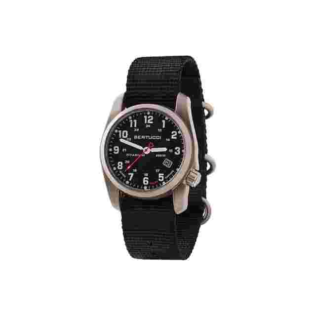 Bertucci Men Black Dial Nylon Band Analog Japanse Quartz Watch - 12801(2)