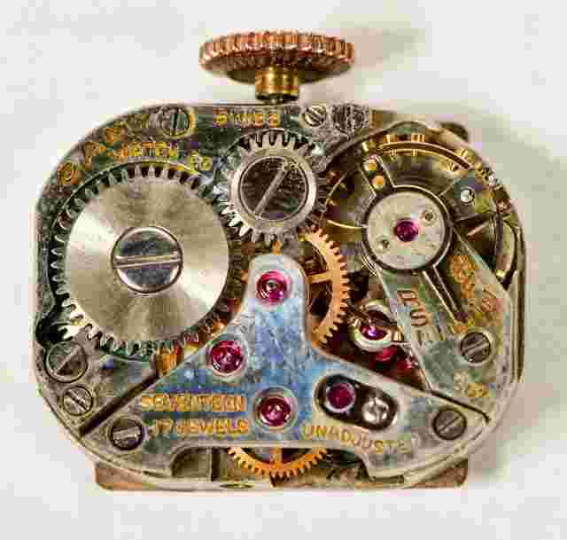 Vintage Camy 14 Karat Rose Gold Ruby and Diamond Ladies Watch