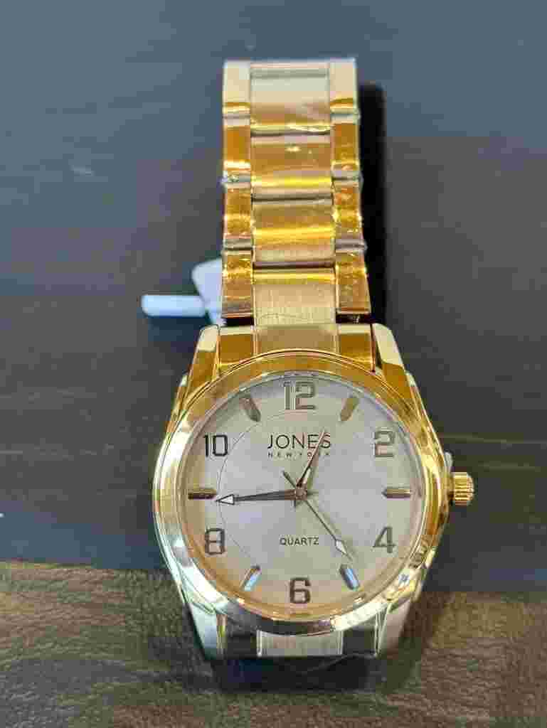 NIB Jones New York Mens Quartz Watch JNYW1919M Gold watch/band, White face