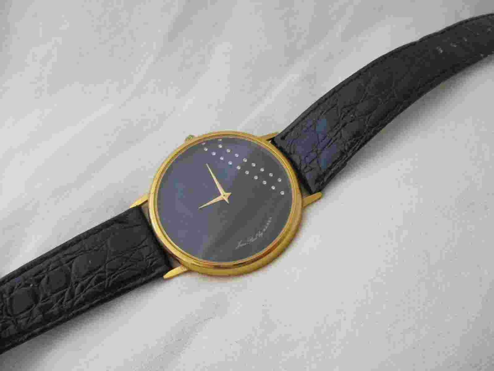Jean Paul by Karex Watch Black Genuine Leather Buckle Band Gold Toned