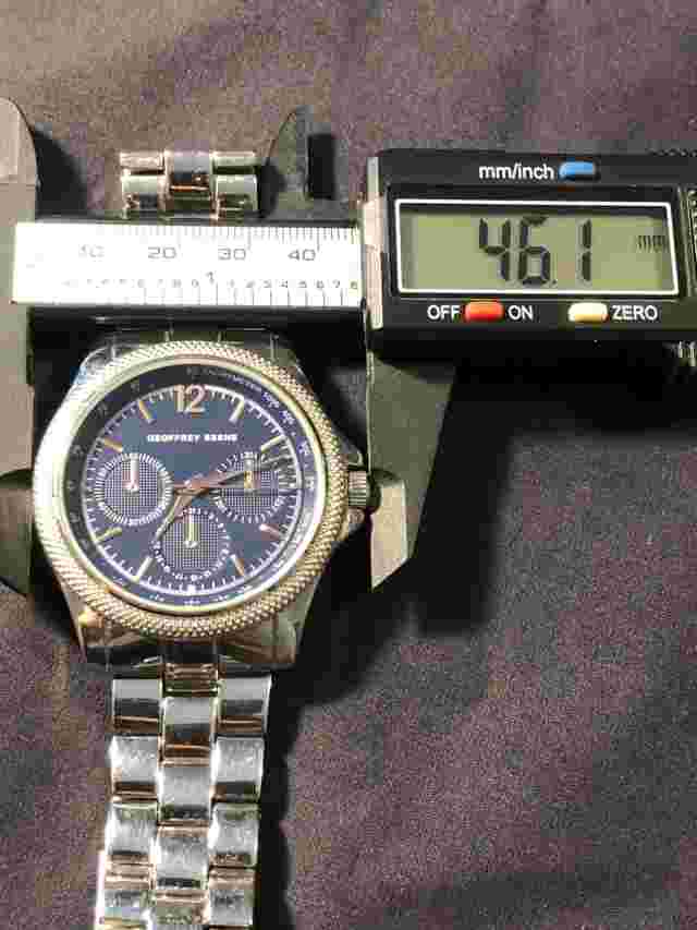 Geoffrey Beene Watch Silver Tone Faux Chronograph Wristwatch New Battery