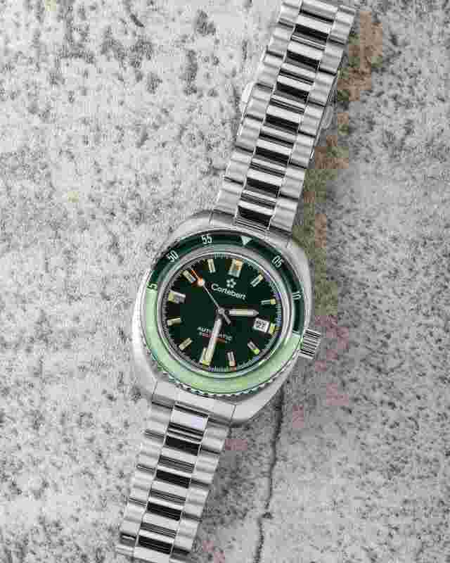 NEW Men's CORTEBERT Clipper Malachite Green Automatic Date 42mm All Steel Watch