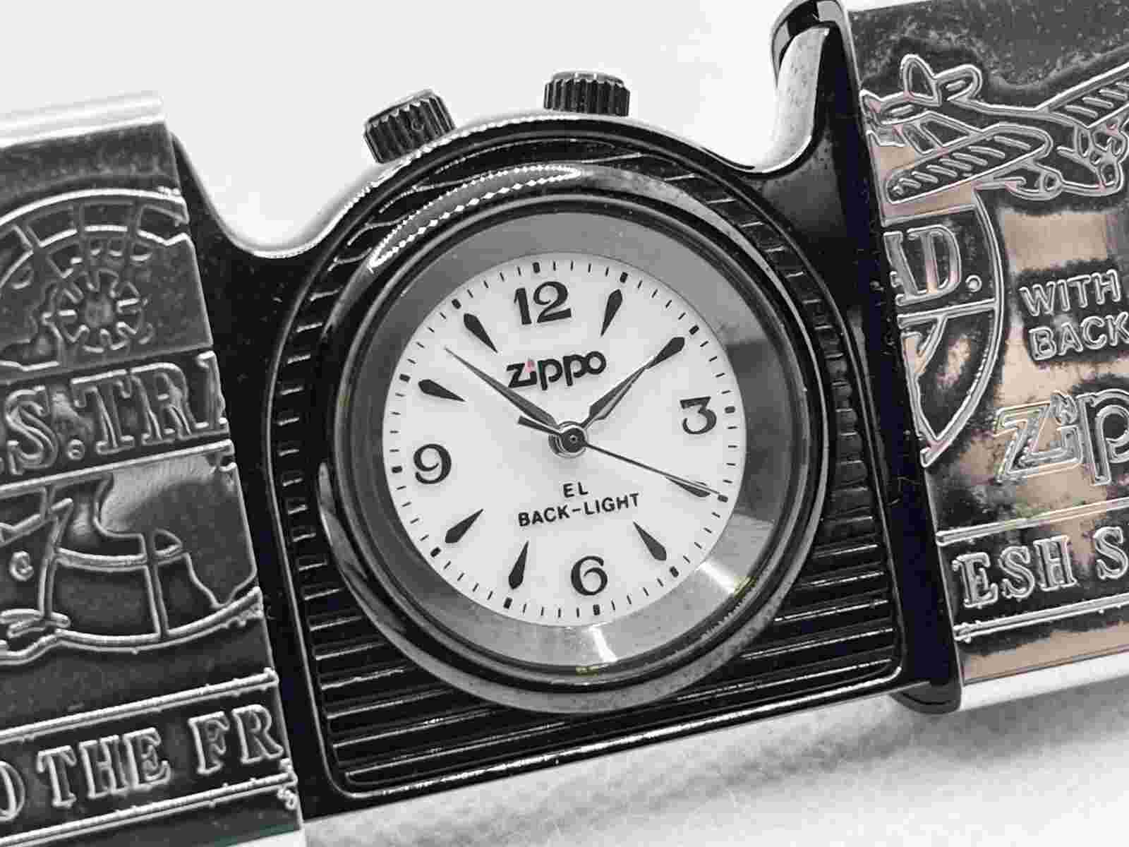 Auth ZIPPO 1996 Limited Edition TIME TANK "US TRAD" Pocket Watch w EL Backlight
