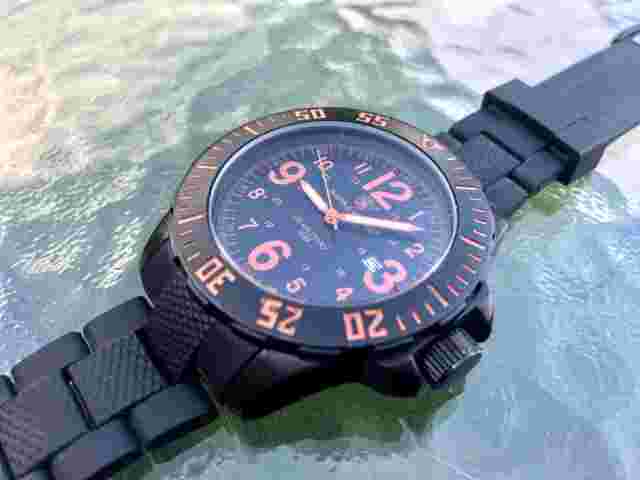Smith & Wesson Watch • Men's Black & Orange Round • 30m Shows Date Needs Battery