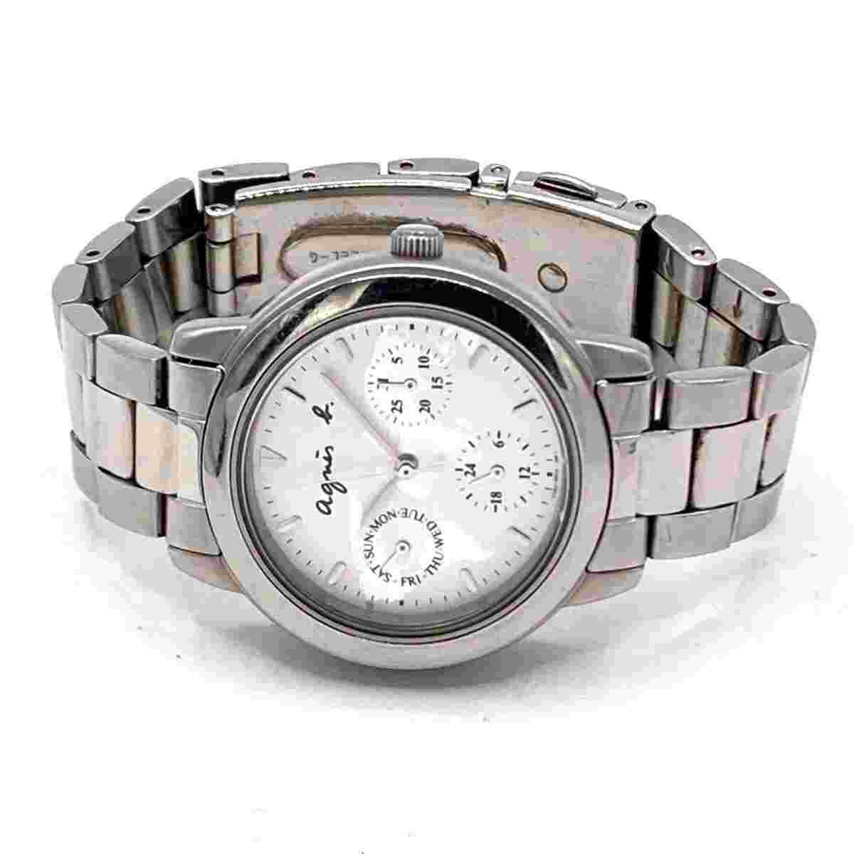 Auth agnes b - V33J-0010 1N8414 Silver Women's Wrist Watch