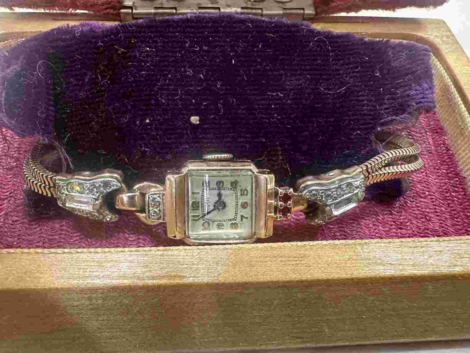Art Deco Rima  Rubies & Diamond Vintage Wristwatch**PLEASE READ DESCRIPTION **