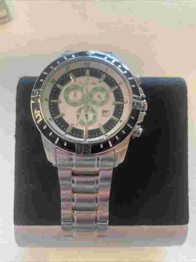Porsamo Bleu Grand Prix Watch, Diamond Bevel Black