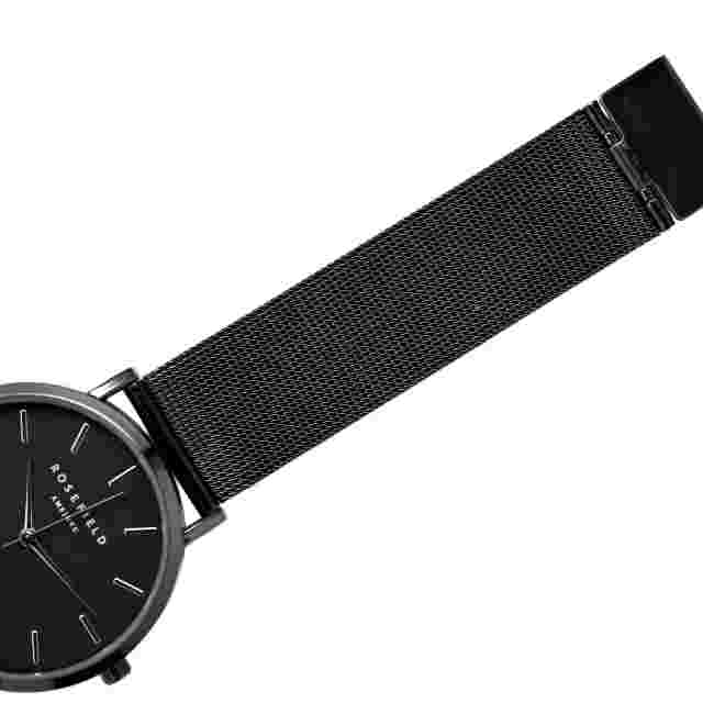 Rosefield Wrist Watch NYC Black Dial 41mm Steel Mesh Bracelet