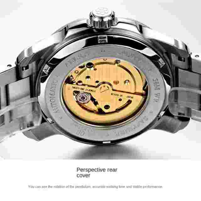 Men's Automatic Mechanical Watches Miyota 82S7 Movement Luminous Sapphire Glass