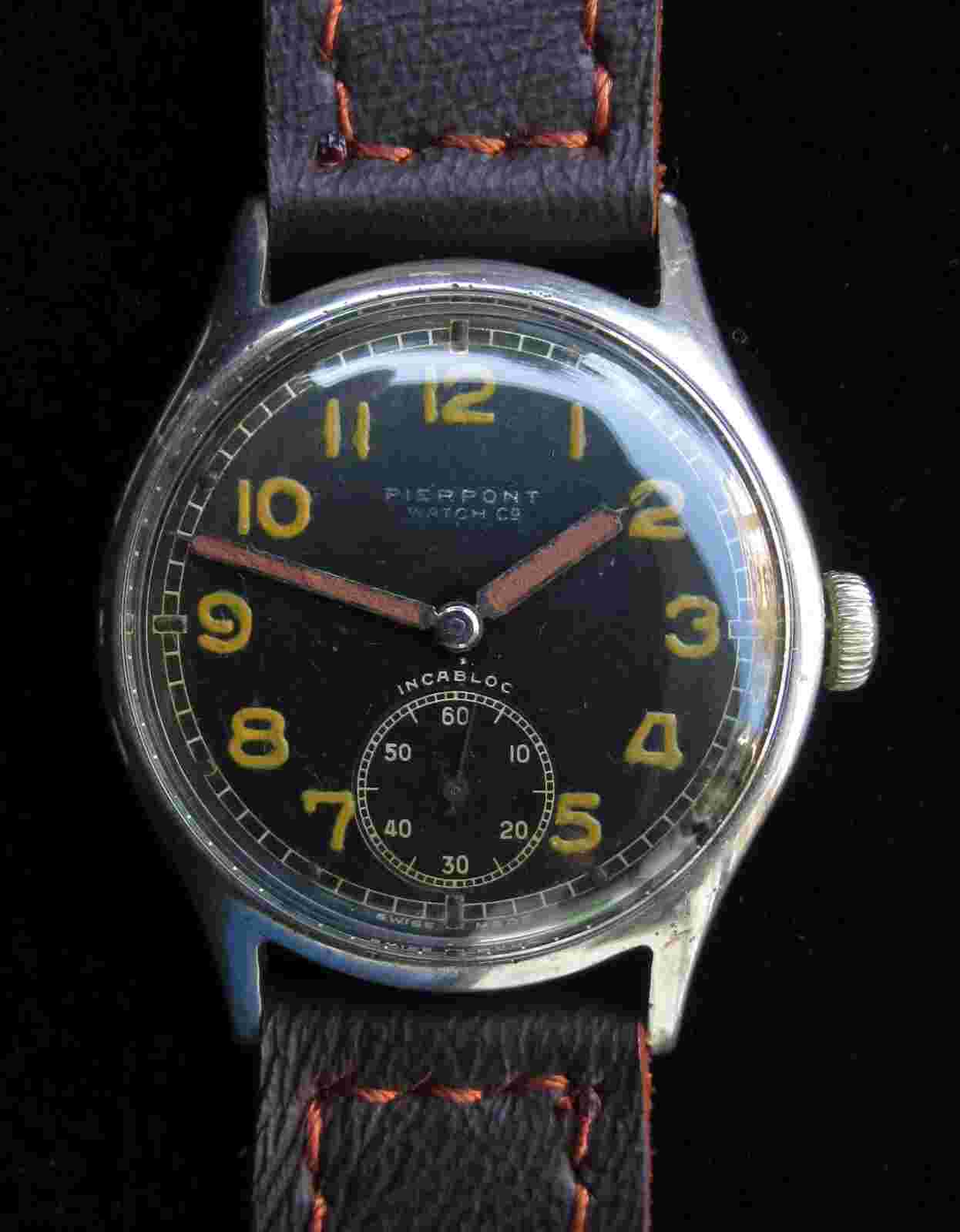 Watch Vintage German PIERPONT MILITARY -DH- WEHRMACHT WWII.