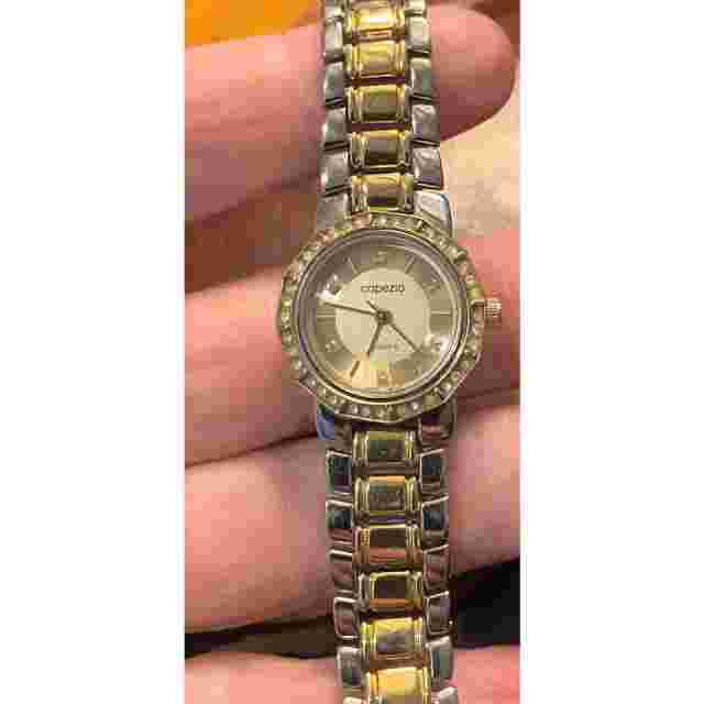 Capezio Quartz Two Tone Ladies Watch with Rhinestone Bezel