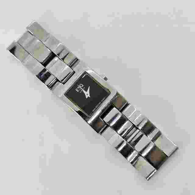 ESQ Swiss Women's Watch Black Dial Silver Tone Bracelet 5.5" Wrist New Battery