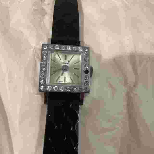 Vtg Cronel  #978 Silver Tone Swiss Made  Manual Wind Ladies Original Box WORKS