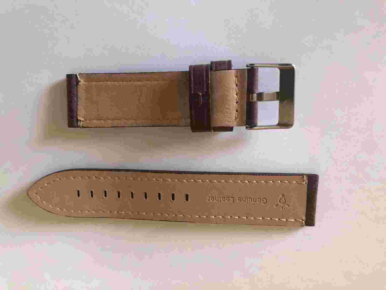 Kreisler Tech BRL22004 22mm Brown Genuine Leather Watchband For Smart Watches