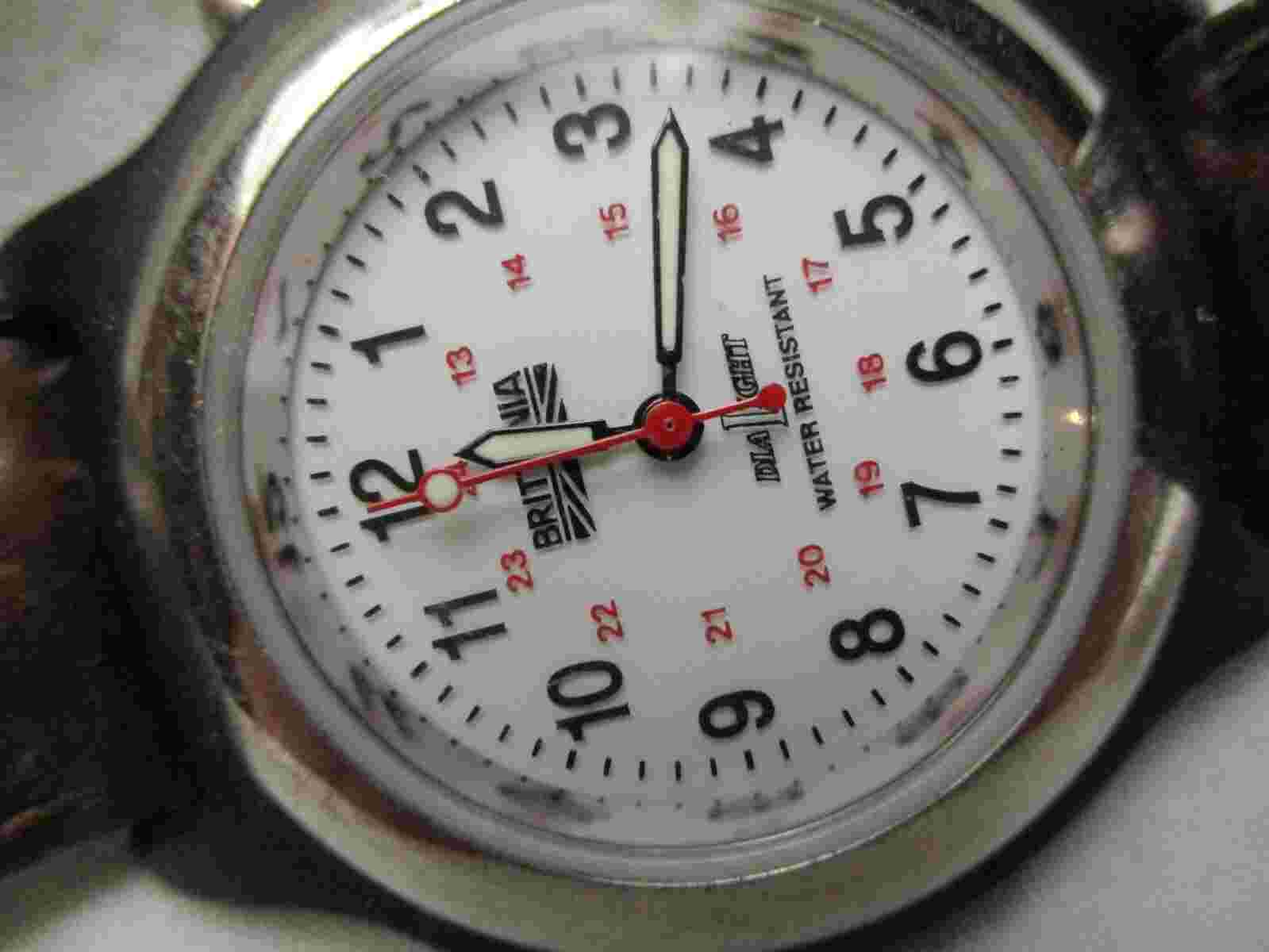 Brittania Brown & Silver Toned Wristwatch w/ Adjustable Band