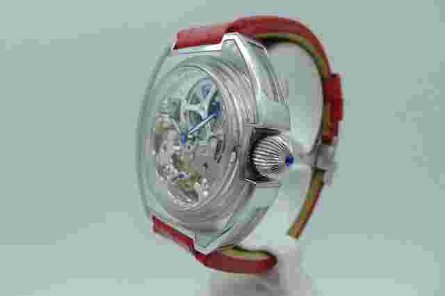 KRIEGER MYSTERIUM 48MM TRANSPARENT CASE SWISS MADE SKELETON RARE MINT SET