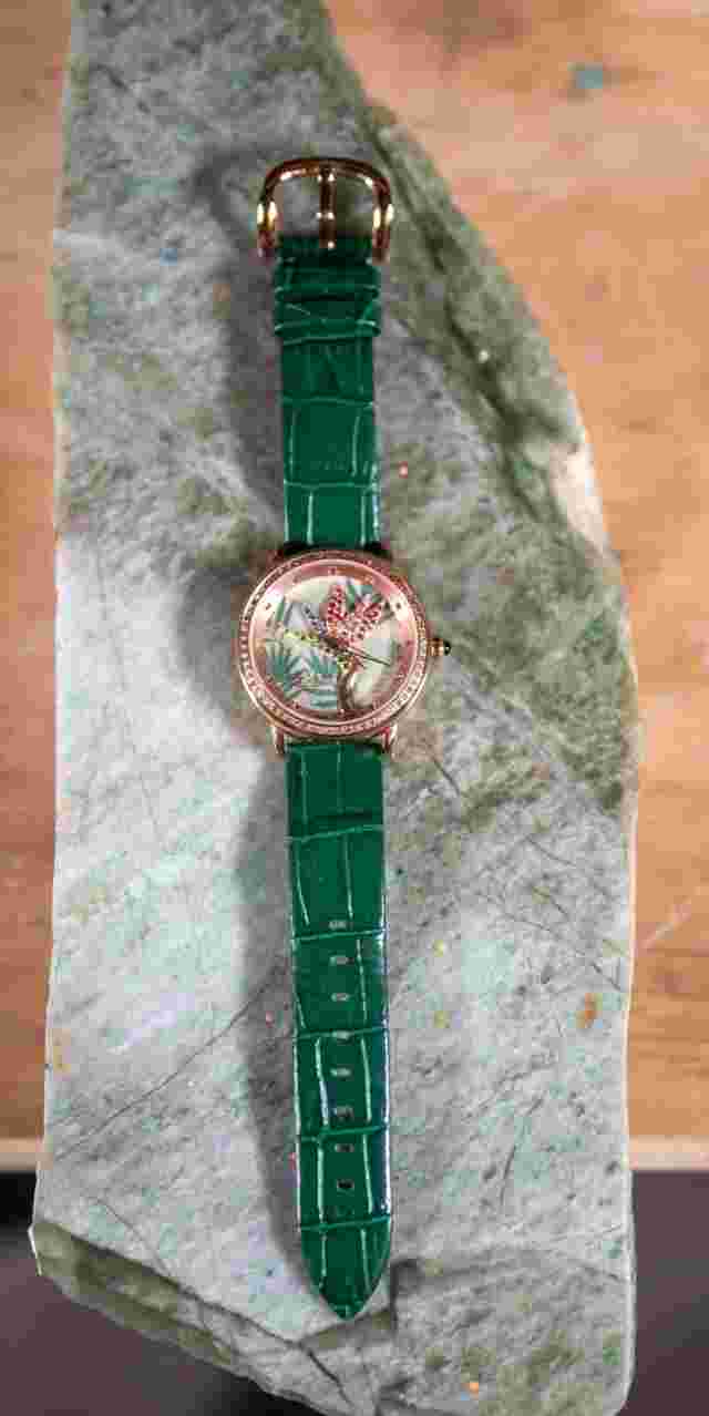 Le Vian "Aloha" Bird of Paradise Wristwatch, Rare, barely worn, Working