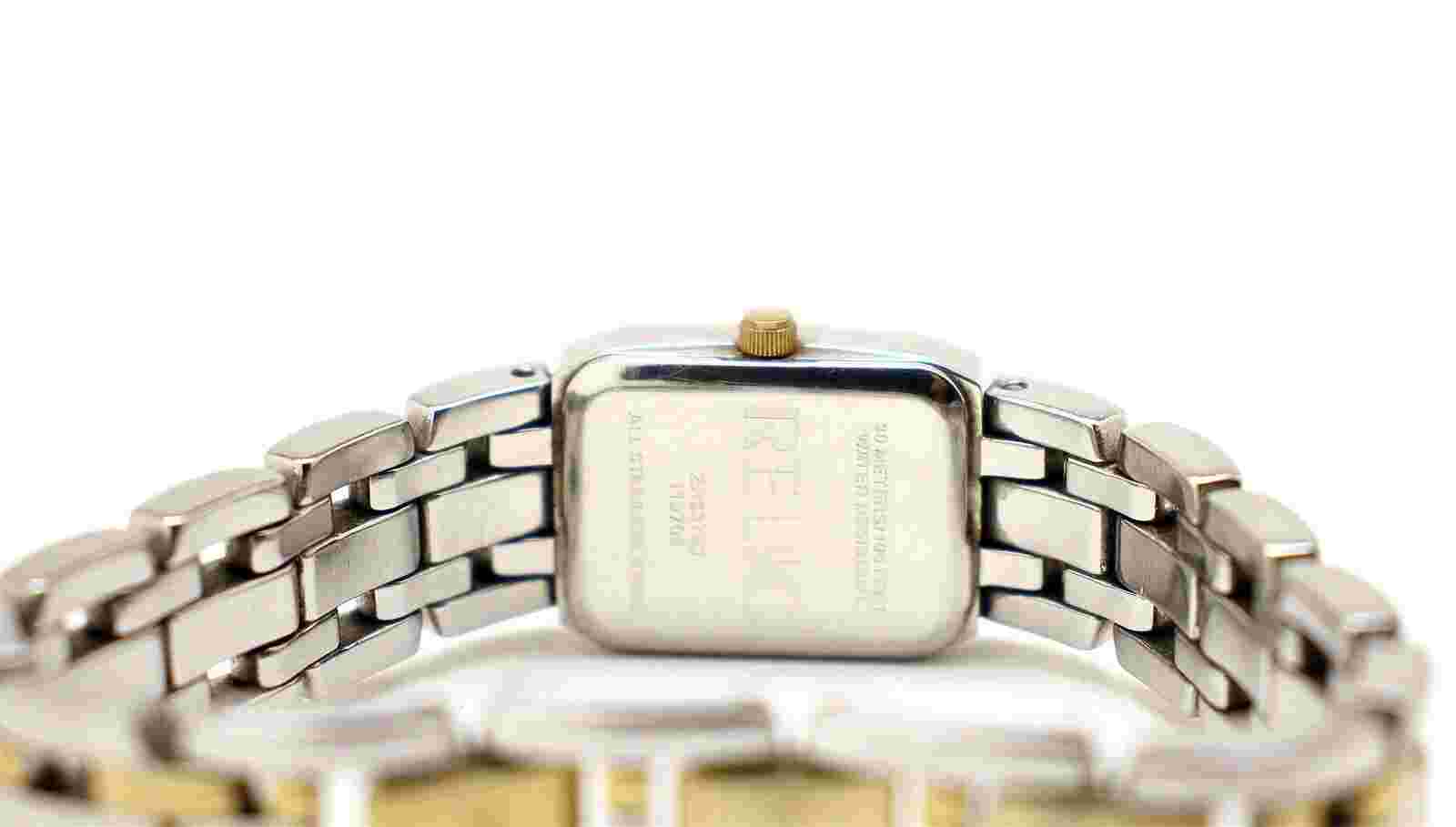 Relic ZR33793 Lady Dual Tone Rhinestone Analog Quartz Watch NEED Battery