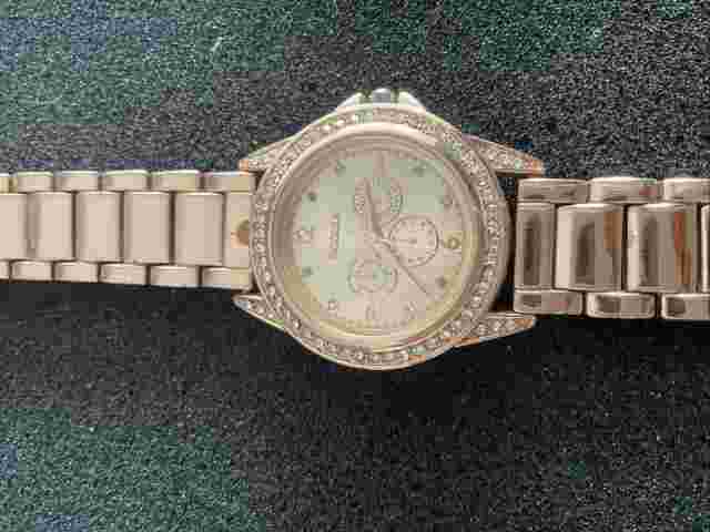 Tikkers Girls Rose Gold Metal Bracelet Multicoloured Stone Dial Watch, Preowned