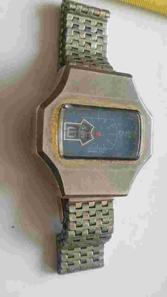 Vintage Rare Parker Digital Jump Hour Swiss Watch Mechanical Wristwatch- Faulty