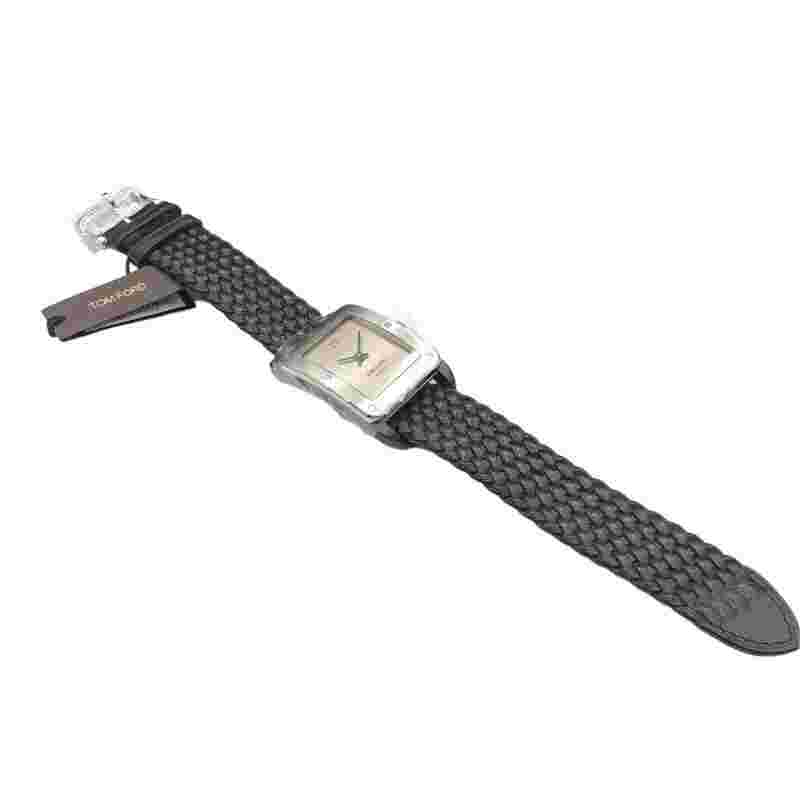 TOM FORD TF0120256685 N.003 WATCH MEN'S GREY STAINLESS STEEL SS SQUARE FACE