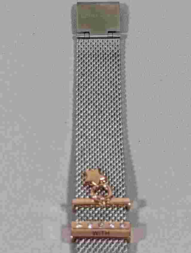 BCBGeneration Gold Tone Round Case Stainless Steel Mesh Style Band Watch