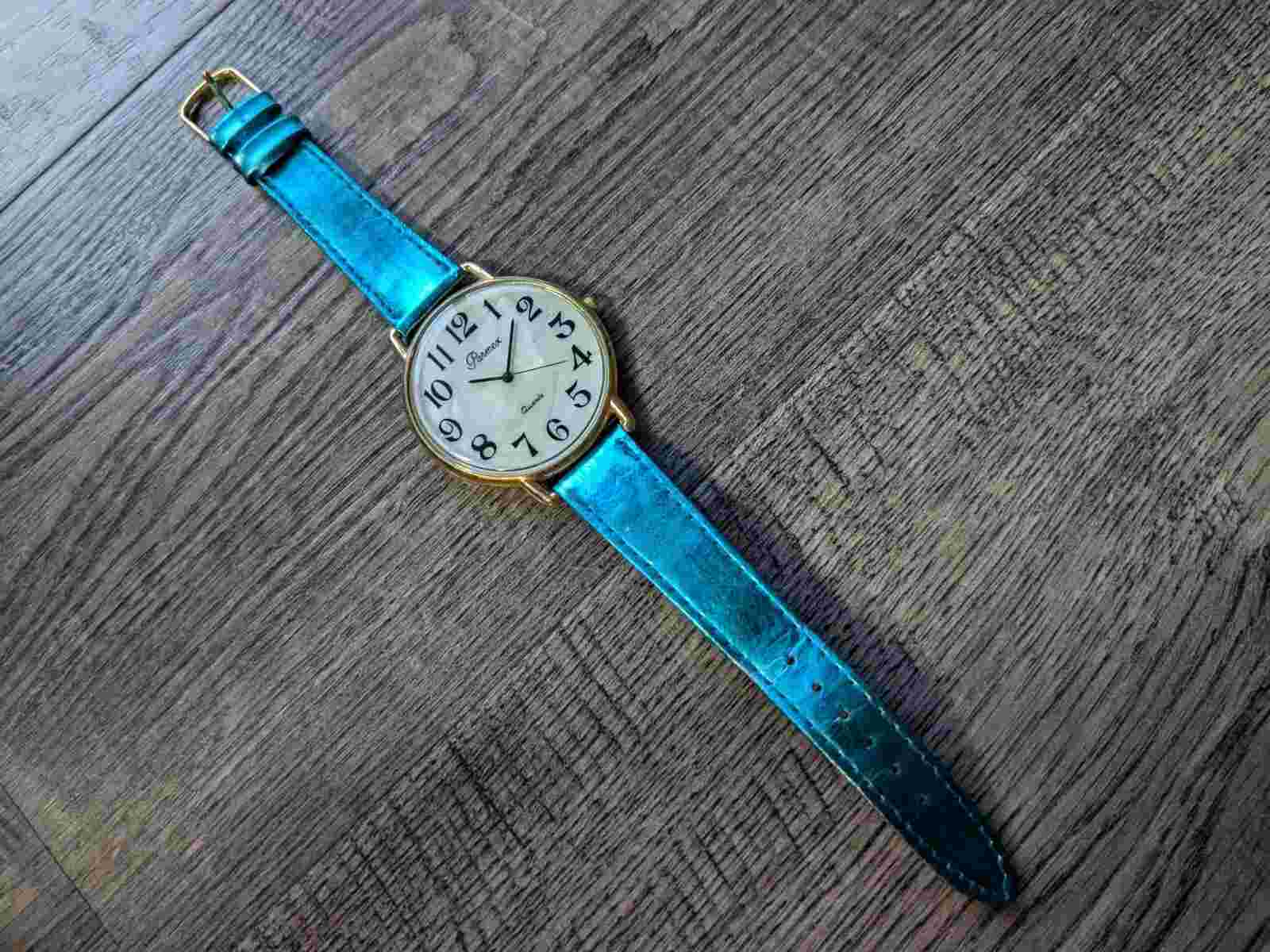 PARMEX Mother of Pearl Quartz Womens Watch Blue Band New Battery