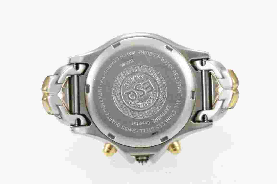 ESQ Watch Women Date Stainless Silver Gold Chron 100m NON WORKING PART Quartz