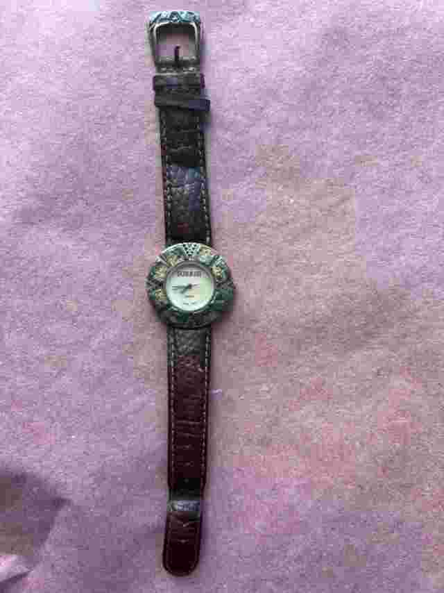 Surrisi 2000 Sterling 925 Inlay  Green Turquoise Watch Sterling Buckle
